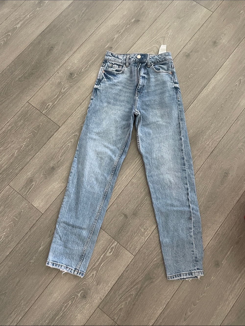 Zara Light Blue High-Rise Straight Jeans